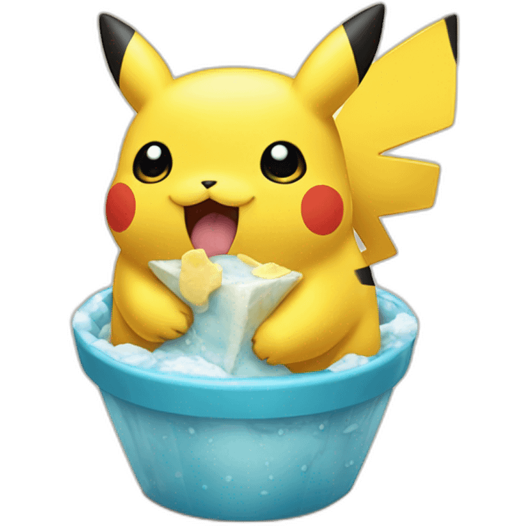 Pikatchu qui mange une glace emoji