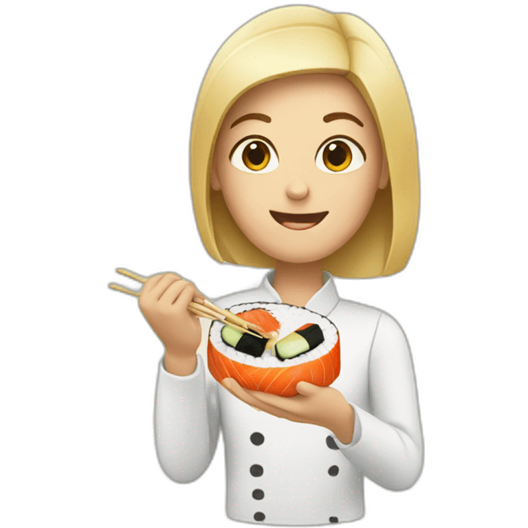 Person eating sushi emoji