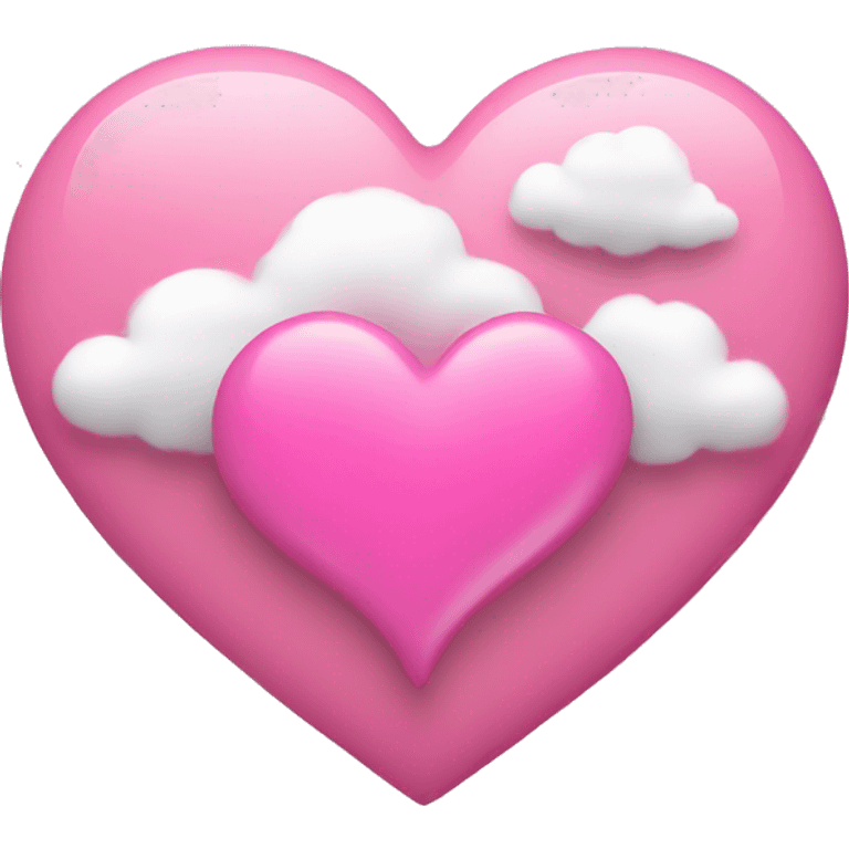 Pink heart with clouds emoji