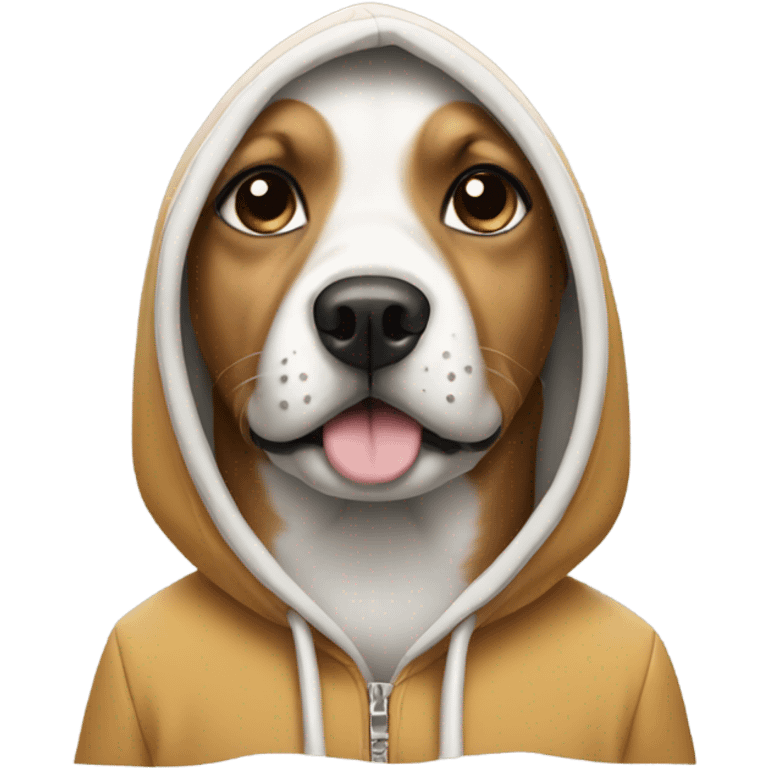 Dog wearing a hoodie emoji