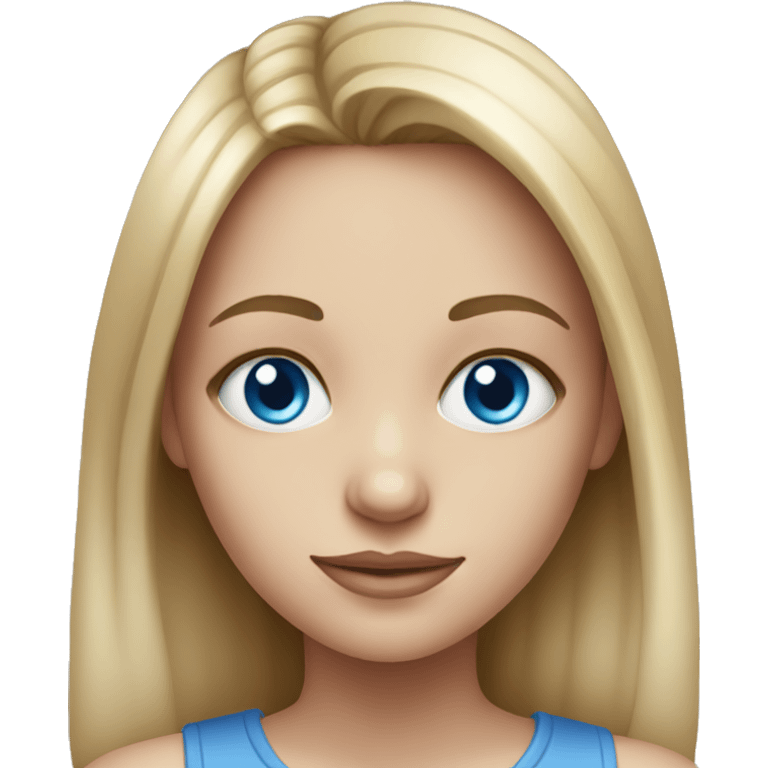 realistic portrait of a girl with blue eyes emoji