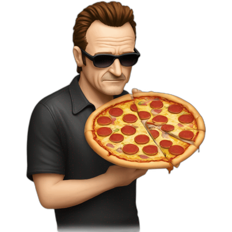 bono comiendo pizza emoji