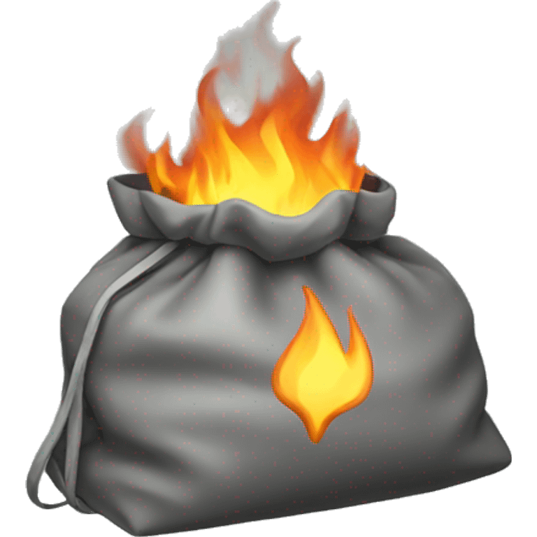 grey burning bag  emoji