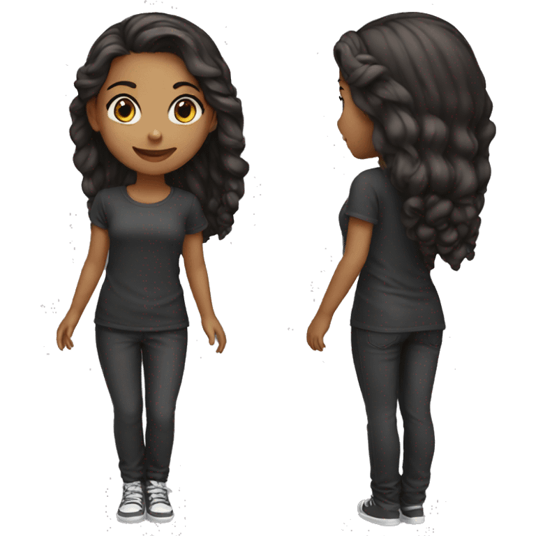 girl, black tshirt emoji