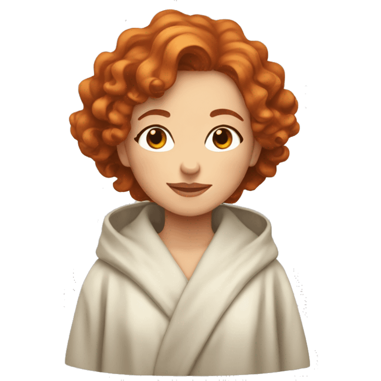 red-haired girl with wavy hair in a robe emoji