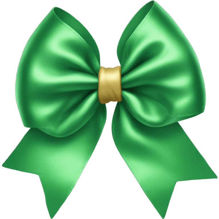 Green Christmas satin bow emoji