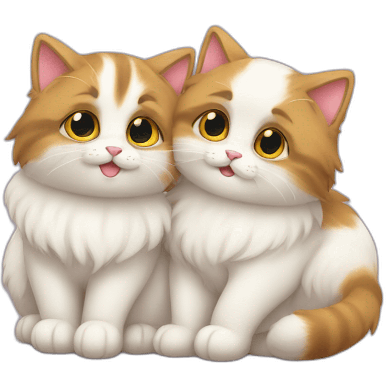 fluffy-cats-cuddling emoji