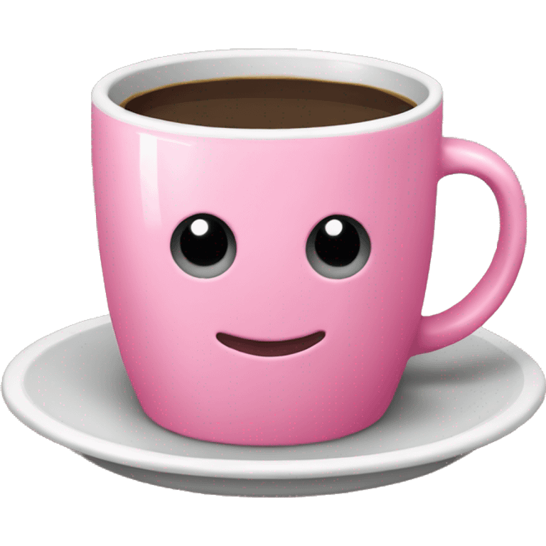 pink coffee cup with grey heart  emoji