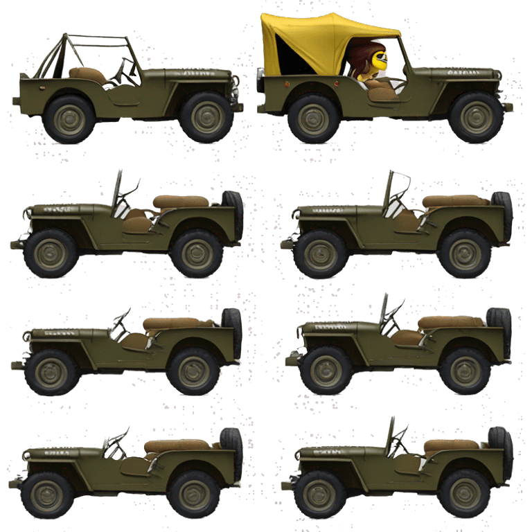 Batgirl’s 1942 Willy’s  army jeep emoji