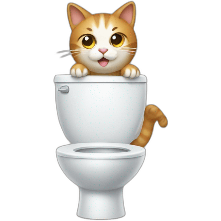 Cat pooping on a toilet emoji