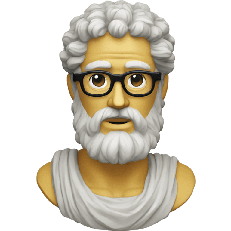 Ancient Greek King Odysseus Statue Face Only, Nerd, Glasses, Off-white emoji