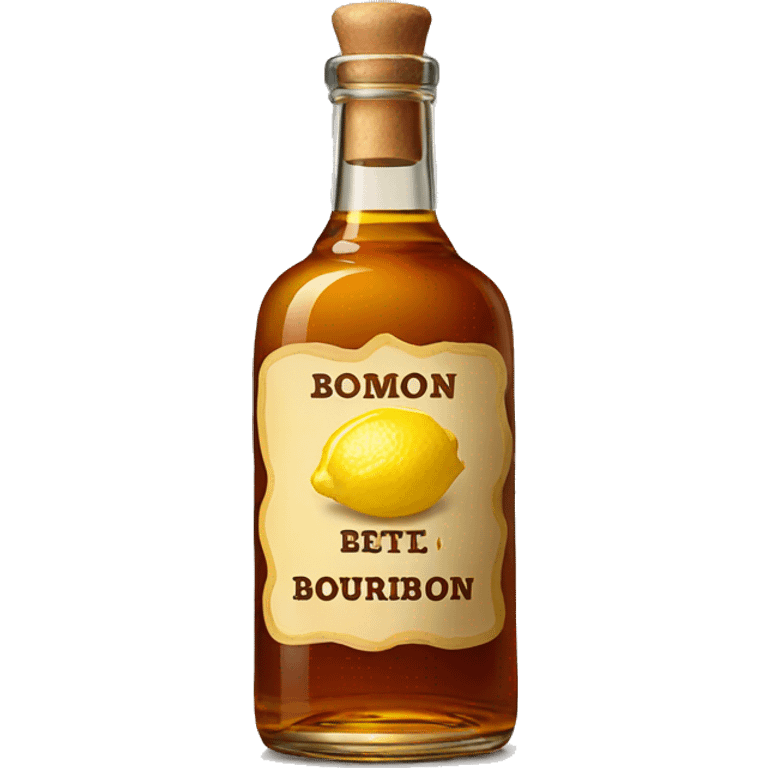 Bourbon bottle with ginger, Lemon and Honey emoji