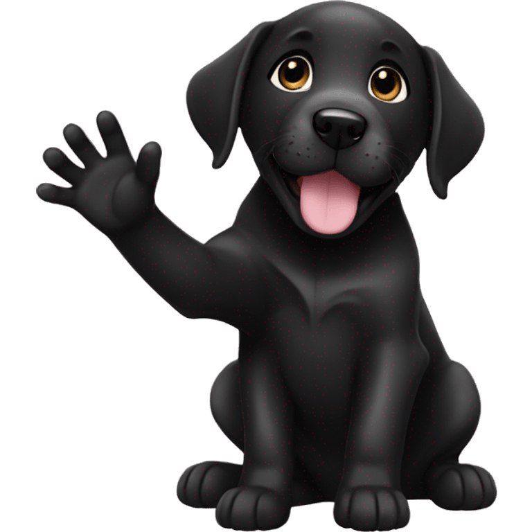 black labrador puppy high five emoji