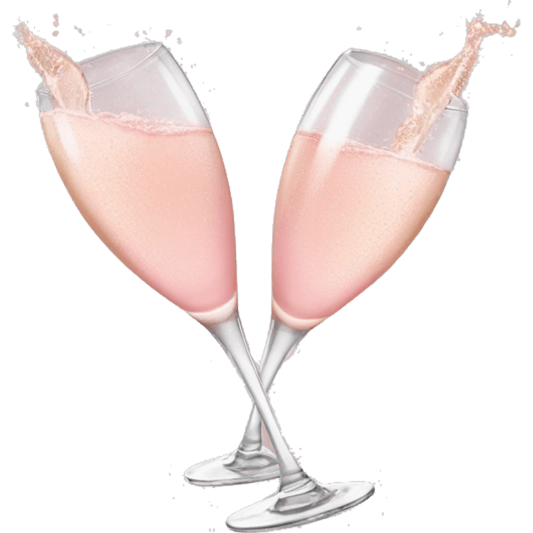 glasses of pastel pink champagne are smashing against each other emoji