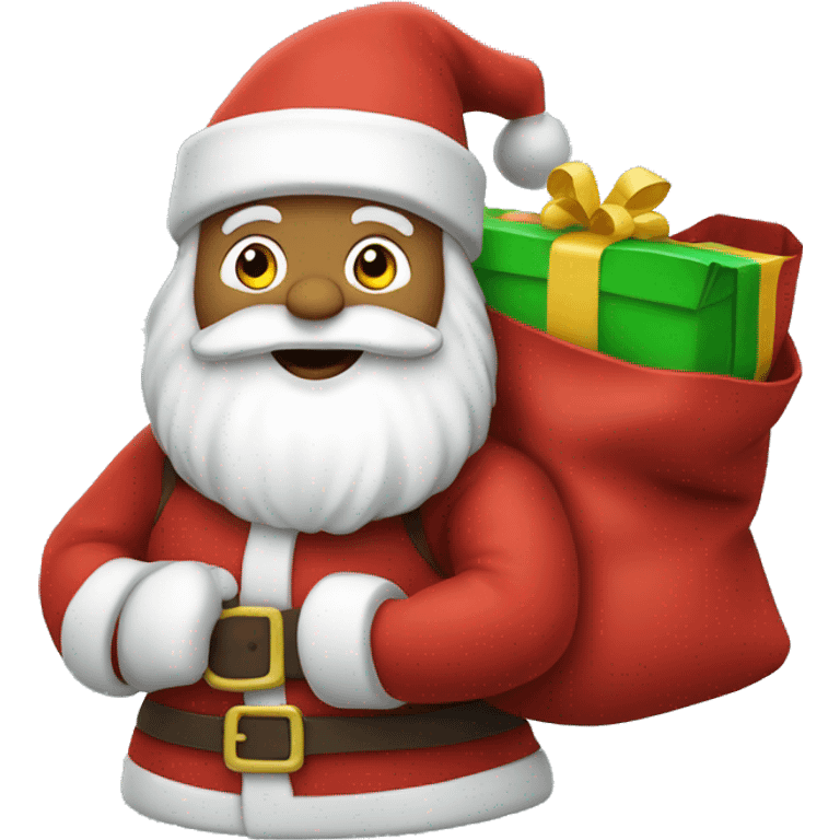 santa claus holding bag of presents over his shoulder emoji