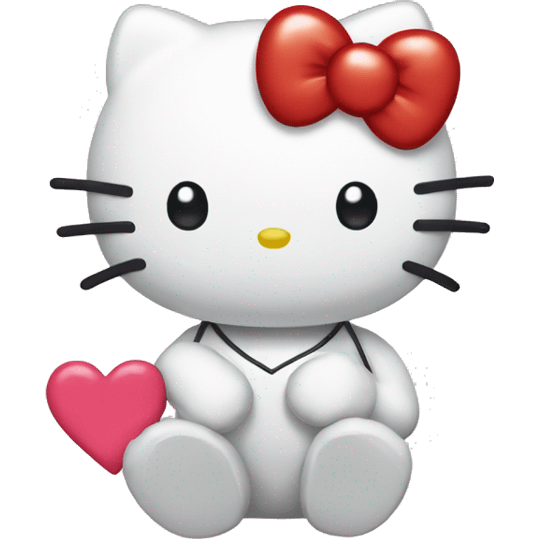 hello kitty with heart emoji