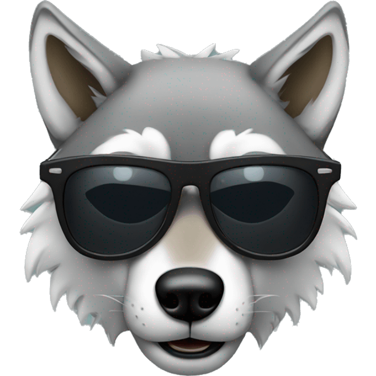 Wolf with sunglasses emoji