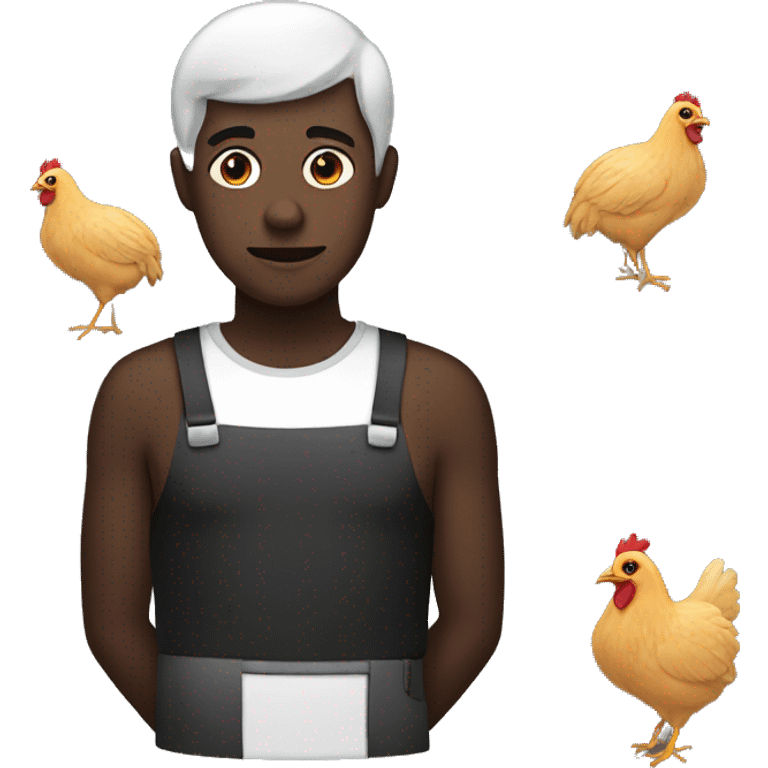 dark person with chicken emoji