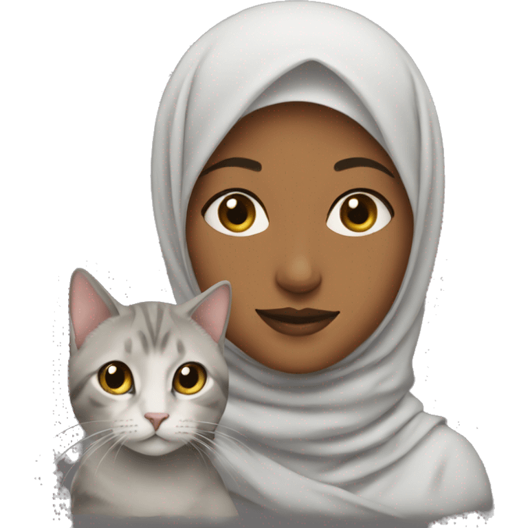 Woman with hijab and cat emoji