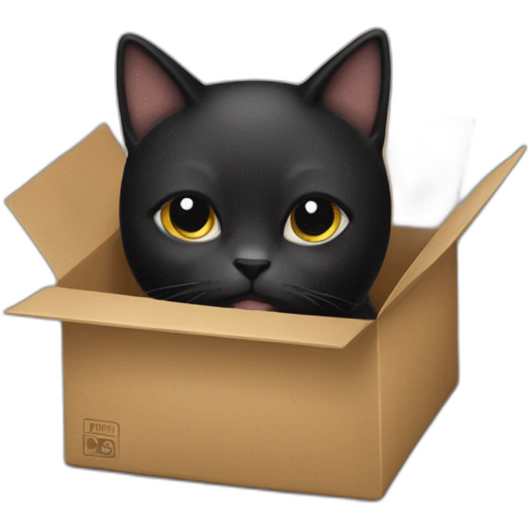 black box with cat inside emoji