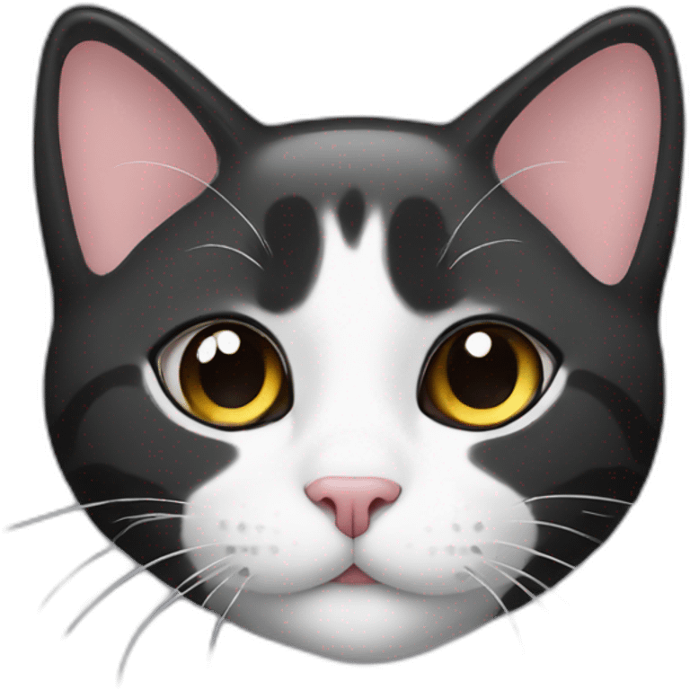 Heart with white and black head cat emoji