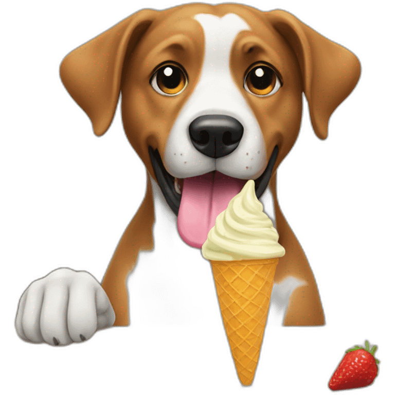 Dog eating ice cream emoji