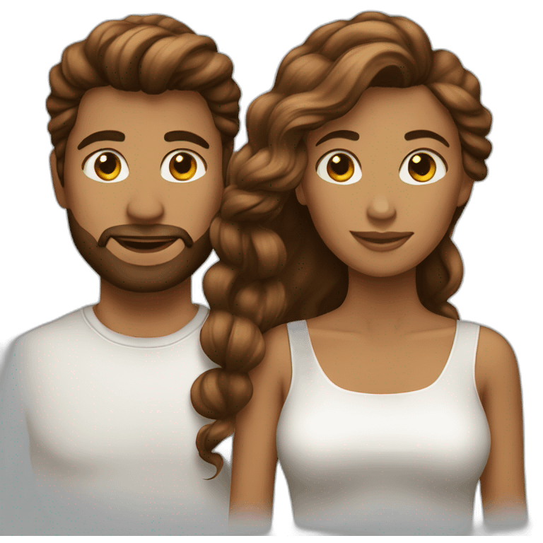 Couple-hair-brown emoji