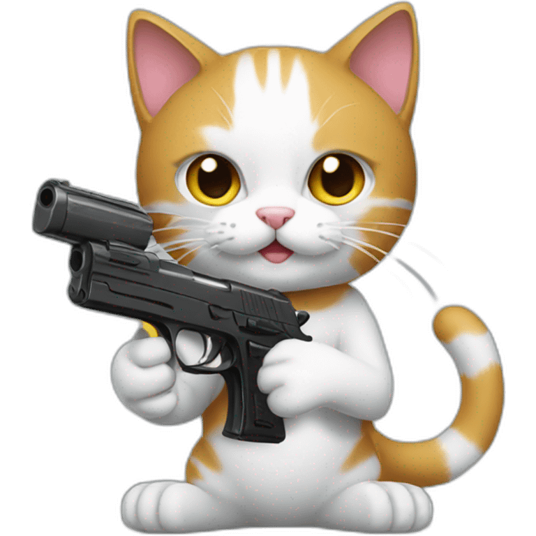 Cat with a gun emoji