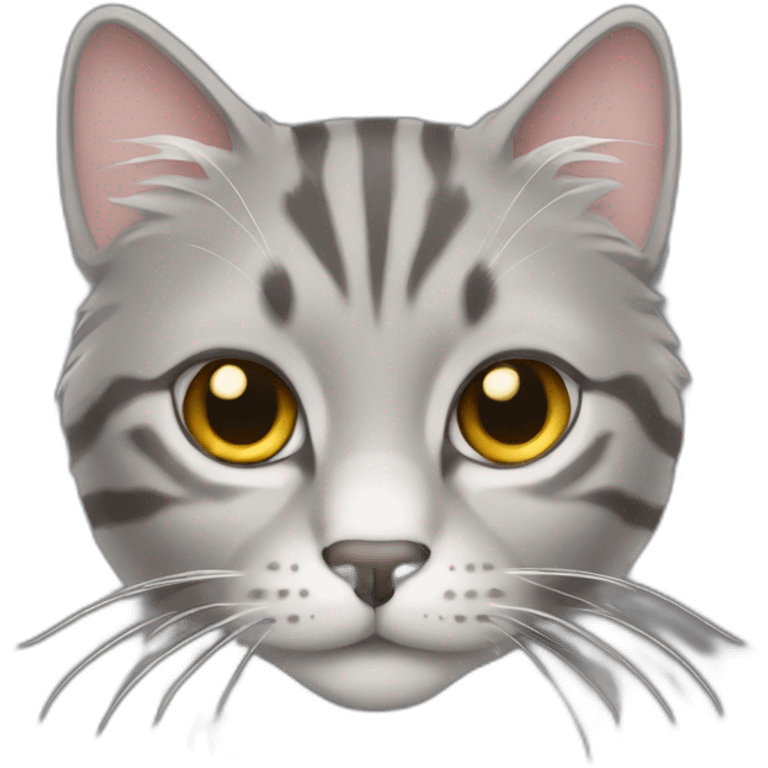 fluffy grey tabby colored cat emoji