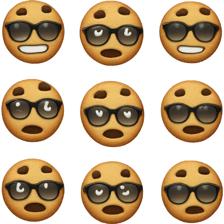 Cookie with glasses that are black emoji