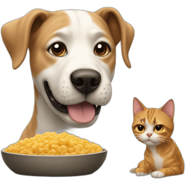 A dog eating a cat emoji