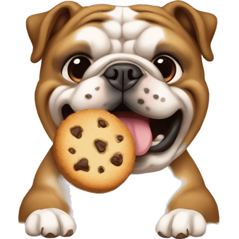 bulldog ingles eat cookie emoji