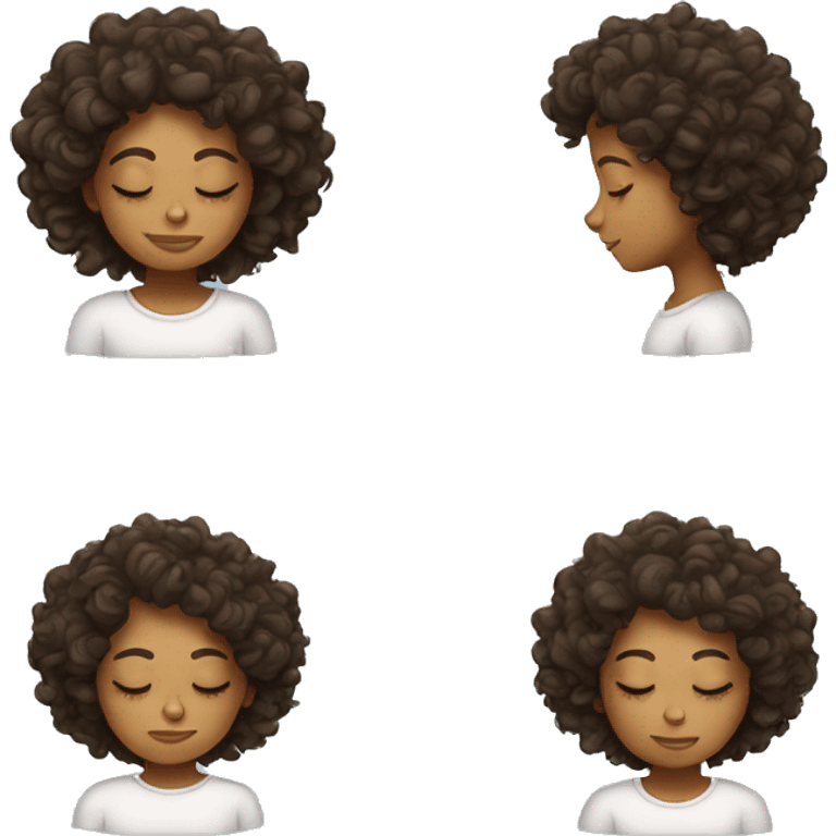 Curly hair girl sleeping emoji