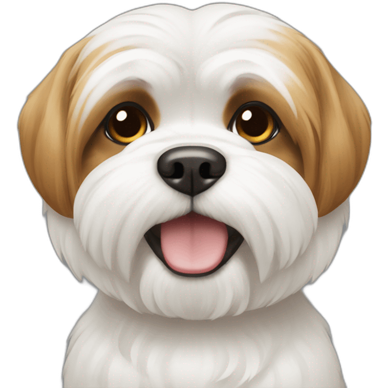 shi tzu white and caramel emoji