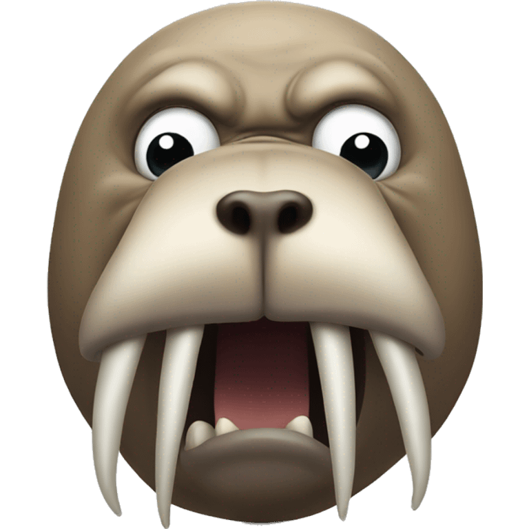 Angry walrus with big tusk  emoji