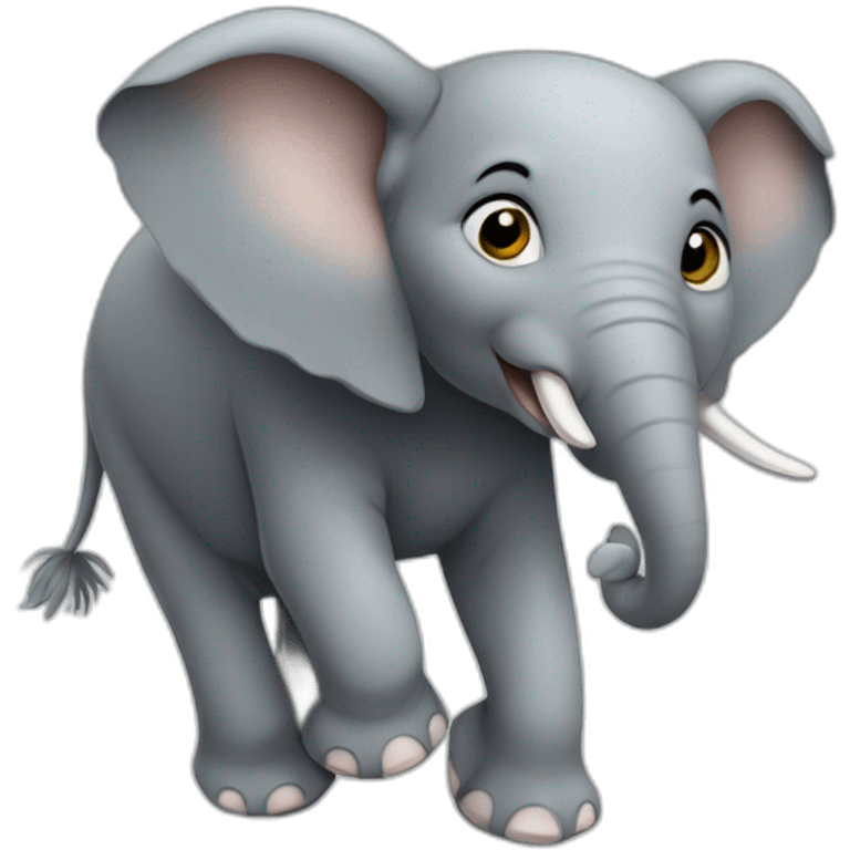 Elephant qui balaie  une souris emoji