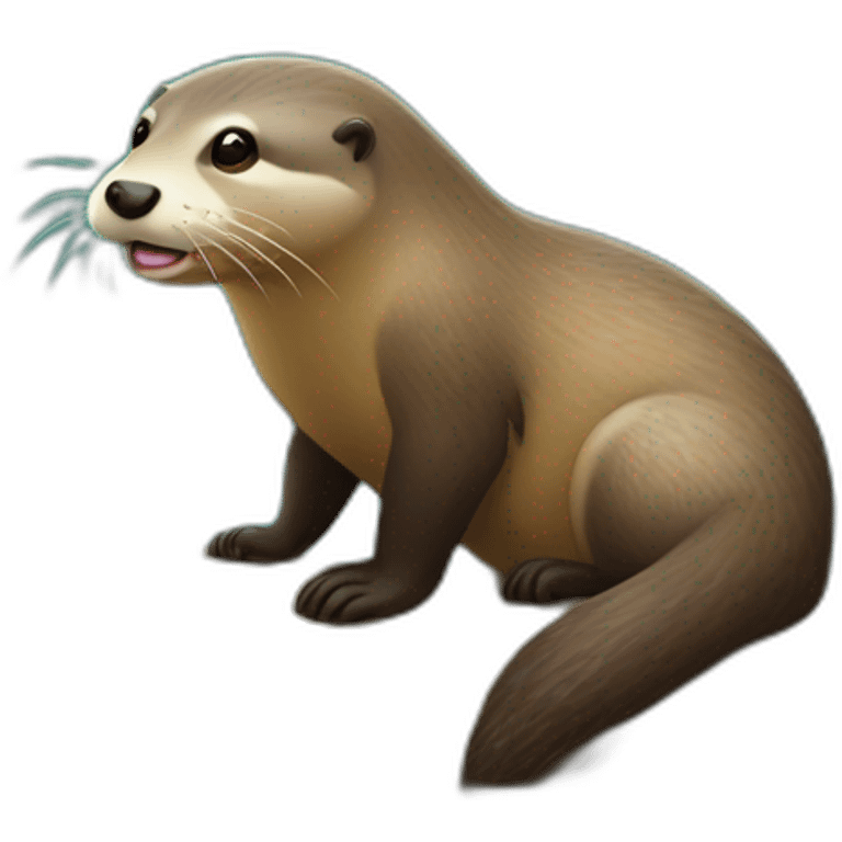 Loutre sur une vache emoji