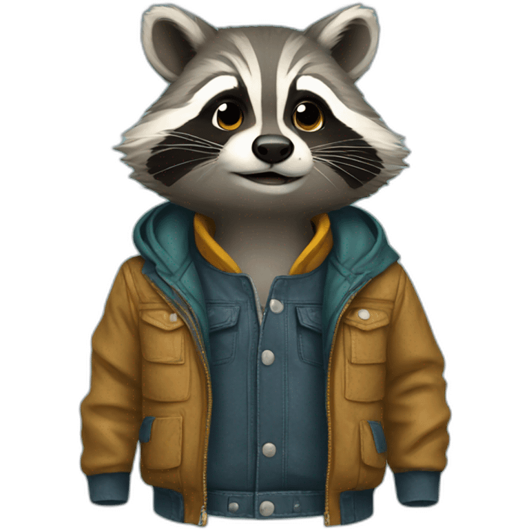 raccoon with a jacket emoji