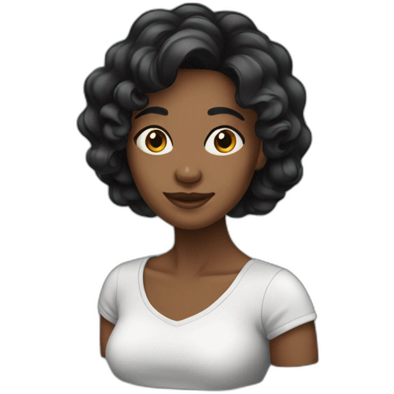 Mujer negra de cabello negro emoji