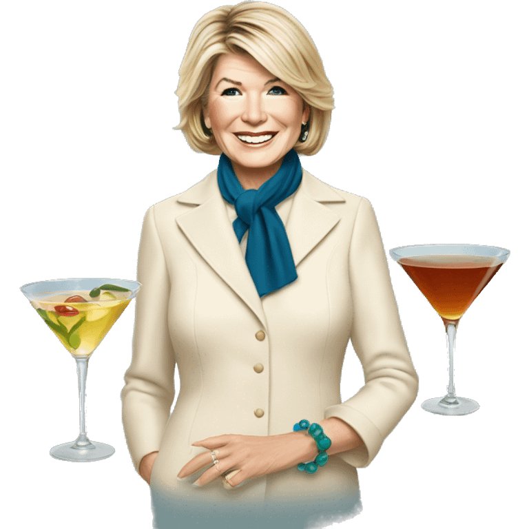 Martha Stewart with martini at Christmas  emoji