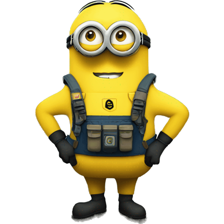 A Minion in survival gear in the forest   emoji