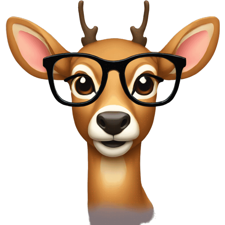 Deer with glasses emoji