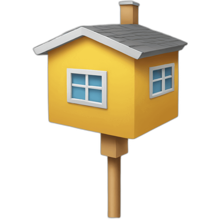 Building on a stick emoji