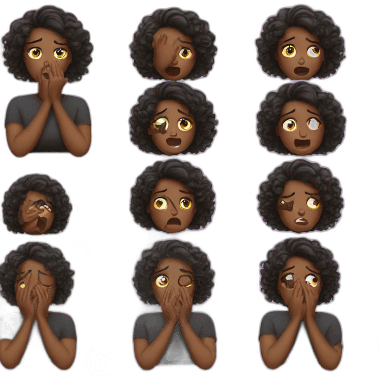 Black girl sassy crying with nails down emoji