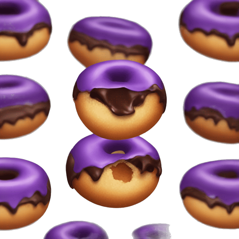 a chocolate donut ball with eggplant stuck through the middle  emoji