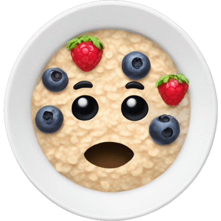 oatmeal with berries in a plate emoji