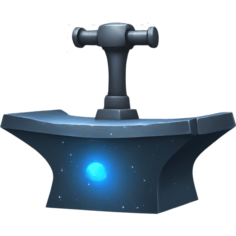 blacksmith's anvil from deep Space made from blue star emoji