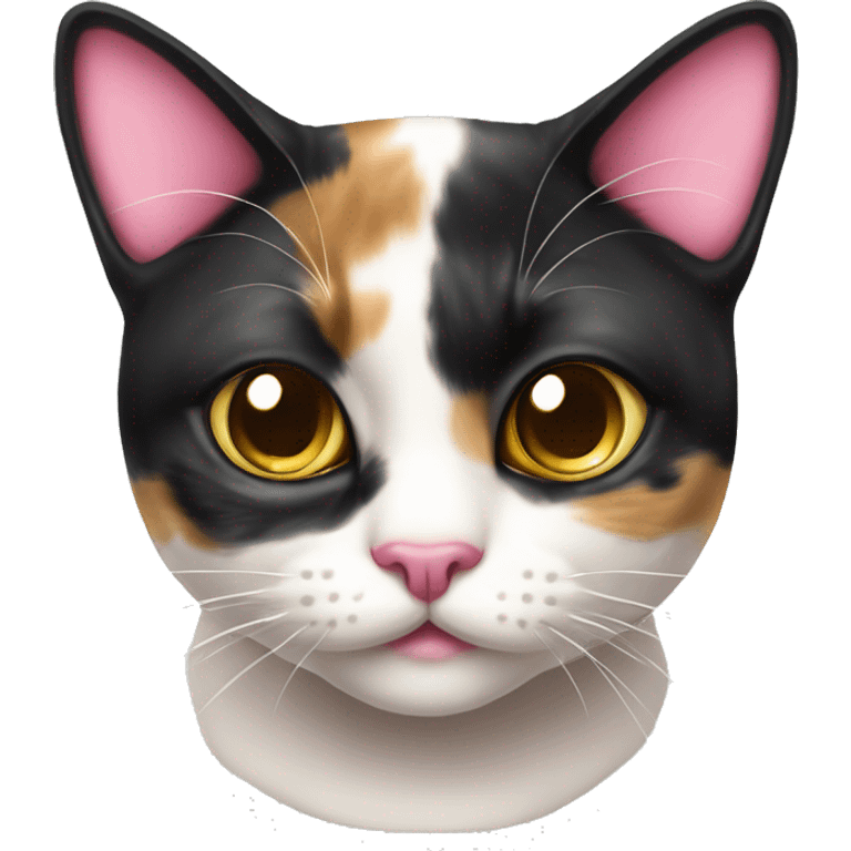 gatto calico dagli occhi verdi con fiocco rosa  emoji