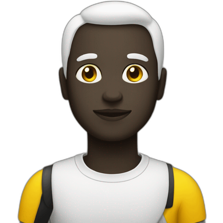 Gata de color negro, blanco con amarillo emoji