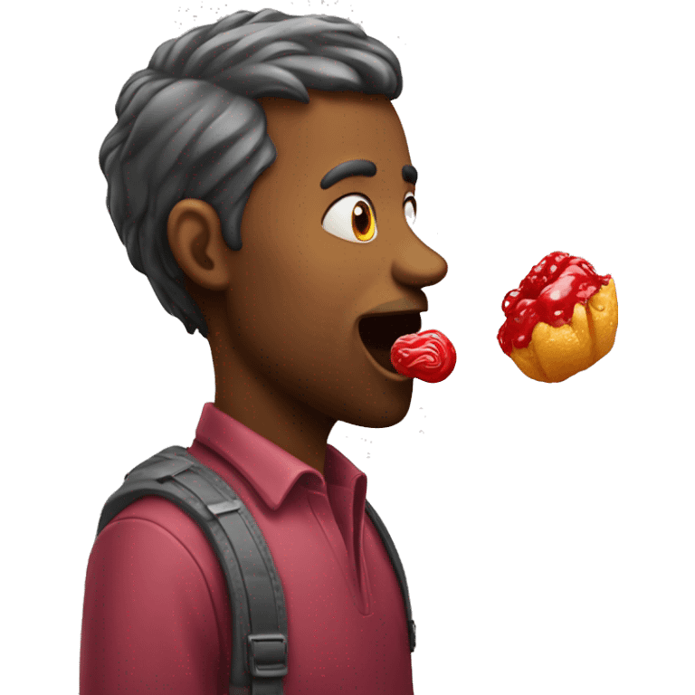 Man with chupa chups in mouth emoji